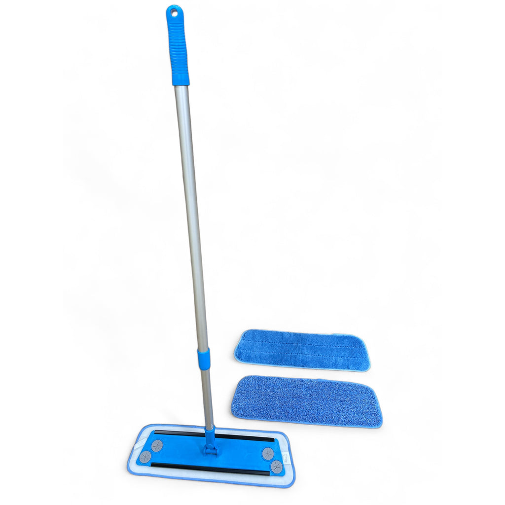 16-inch microfiber flat mop with two replacement microfiber flat mop heads