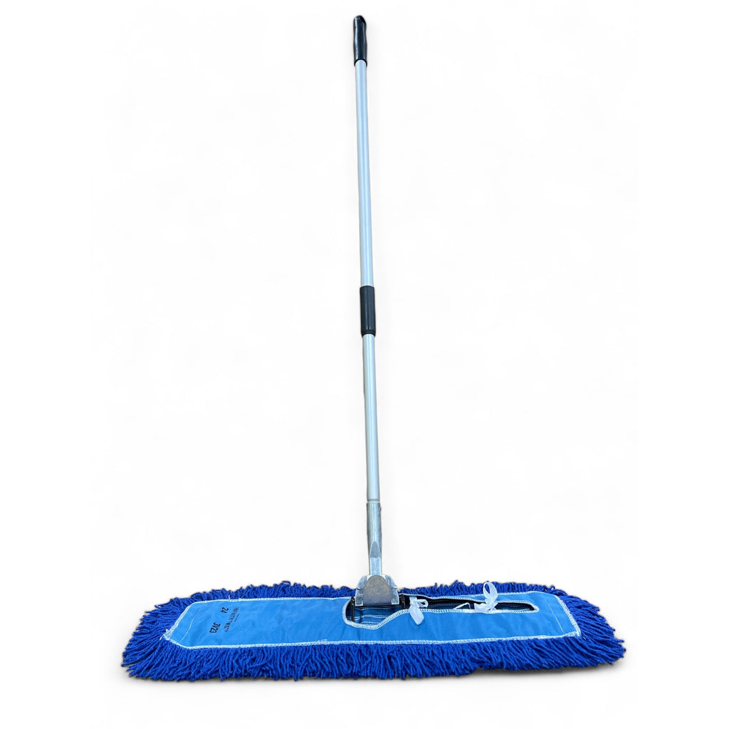 24-inch dust mop with aluminum handle and blue mop head