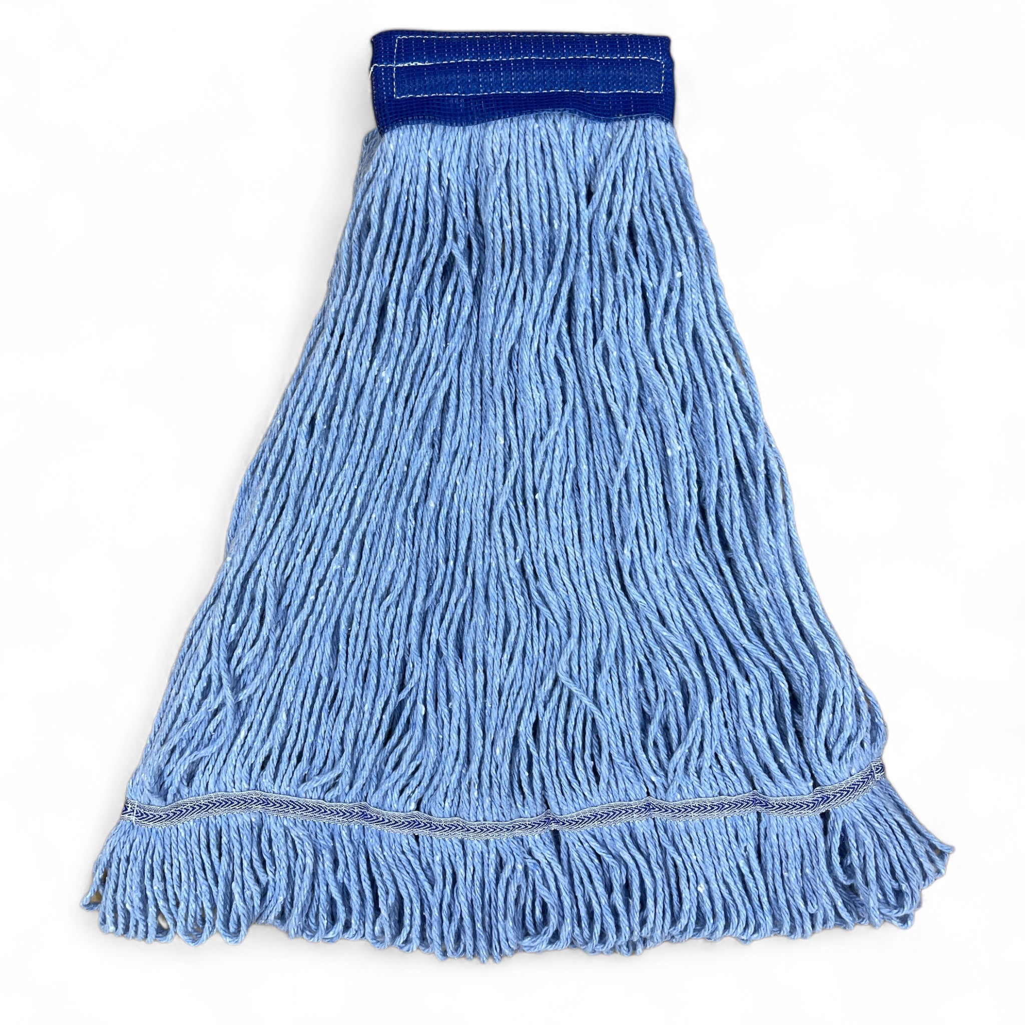 Close-up of the wide band on the extra large synthetic mop head